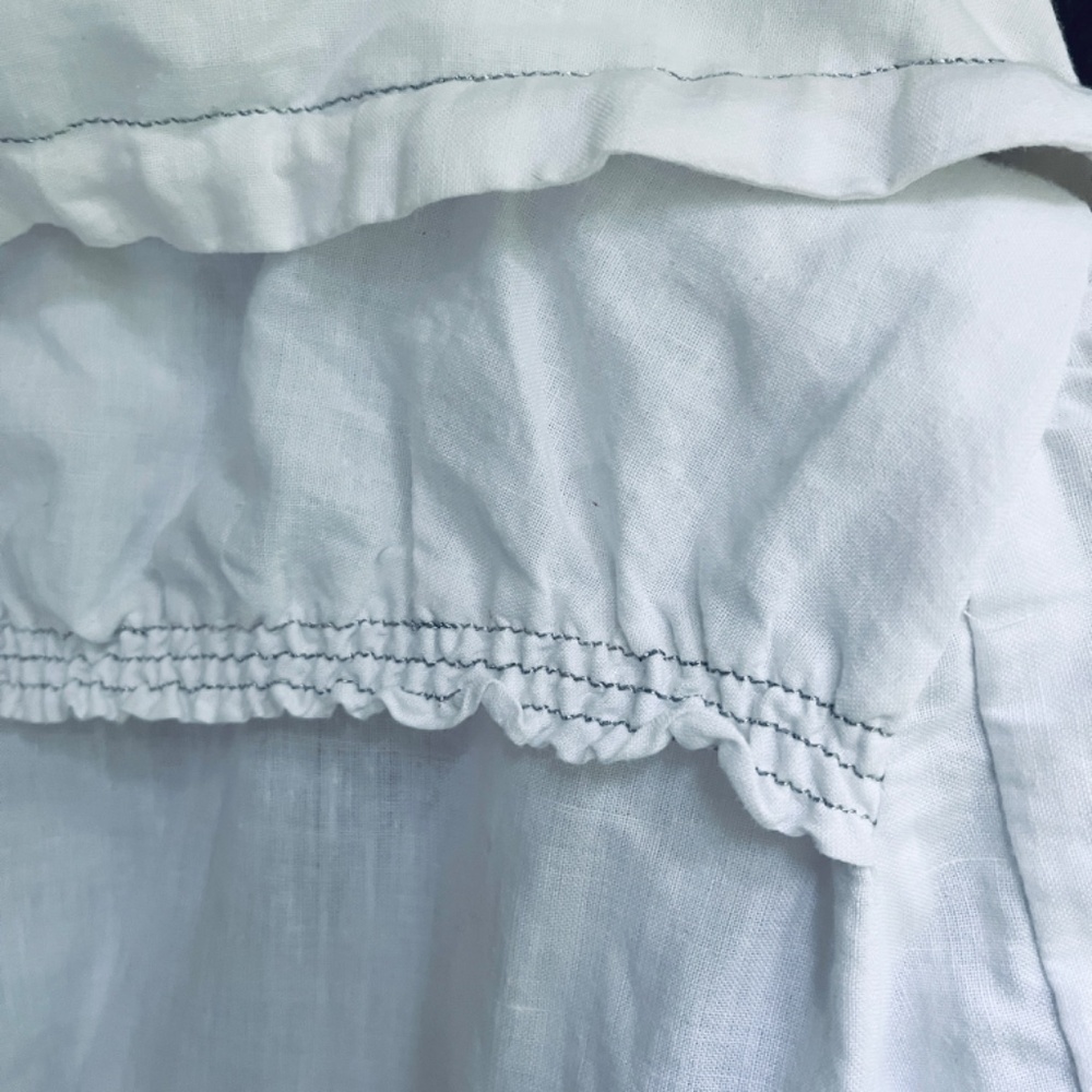 Rare Anthropologie Ryu Linen & Cotton Gathered Collar White Short Jacket Size S - Picture 12 of 14